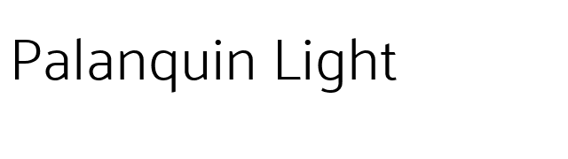 Palanquin Light font preview