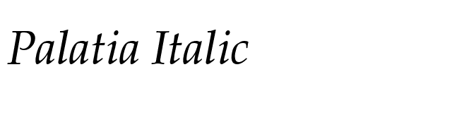Palatia Italic font preview