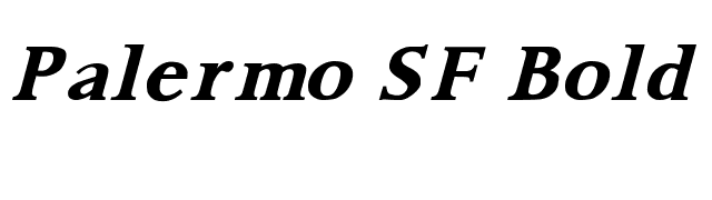 Palermo SF Bold Italic Bold font preview