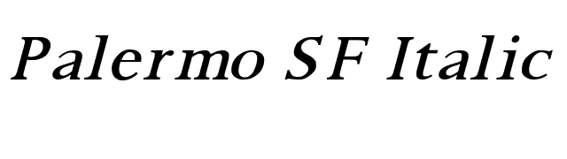 Palermo SF Italic font preview