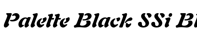 Palette Black SSi Black Italic font preview