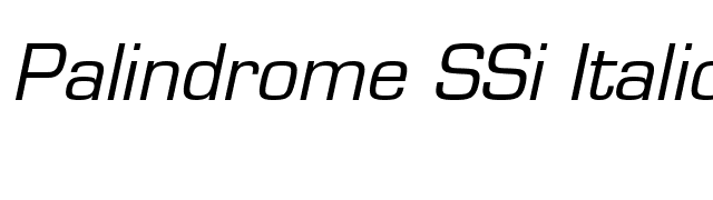 Palindrome SSi Italic font preview