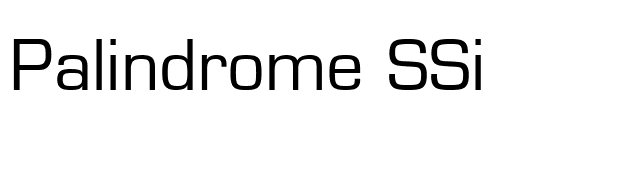 Palindrome SSi font preview