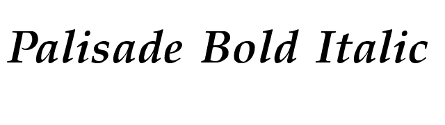 Palisade Bold Italic font preview