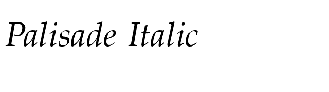 Palisade Italic font preview