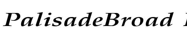 PalisadeBroad Bold Italic font preview