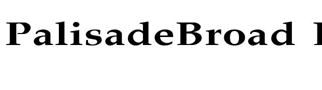 PalisadeBroad Bold font preview