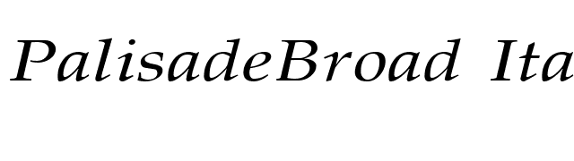 PalisadeBroad Italic font preview