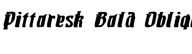 Pittoresk Bold Oblique font preview