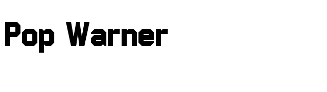 Pop Warner font preview