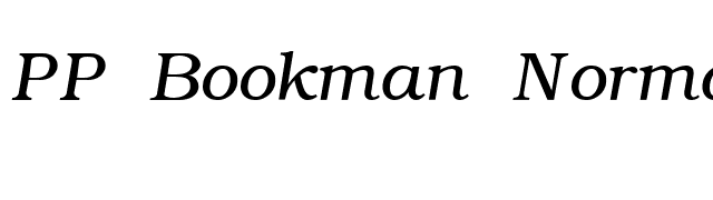 PP Bookman Normal-Italic font preview