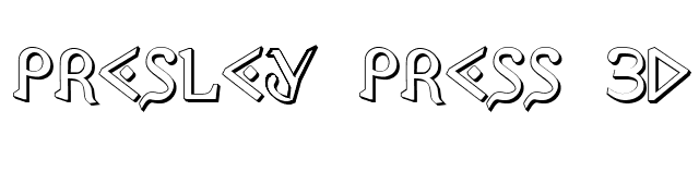 Presley Press 3D font preview