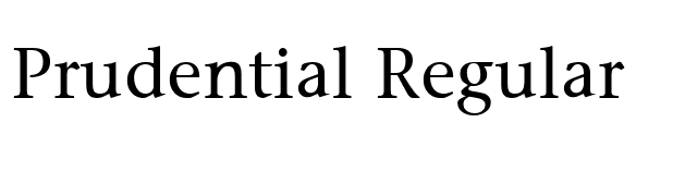Prudential Regular font preview