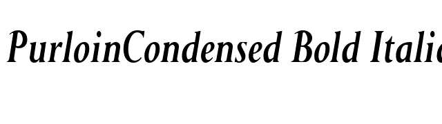 PurloinCondensed Bold Italic font preview