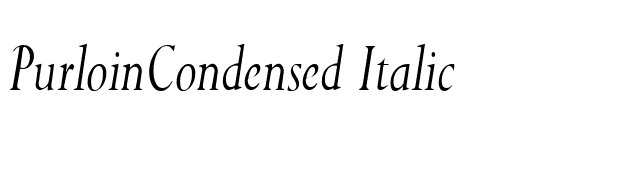 PurloinCondensed Italic font preview