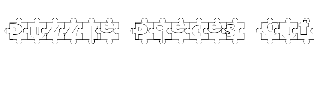 Puzzle Pieces Outline font preview