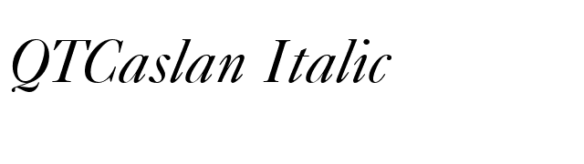 QTCaslan Italic font preview