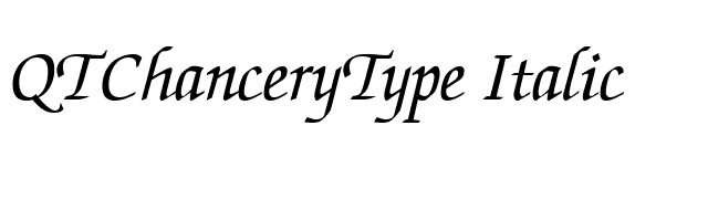 QTChanceryType Italic font preview