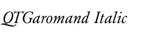 QTGaromand Italic font preview