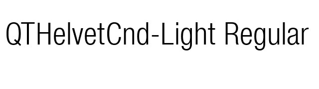 QTHelvetCnd-Light Regular font preview
