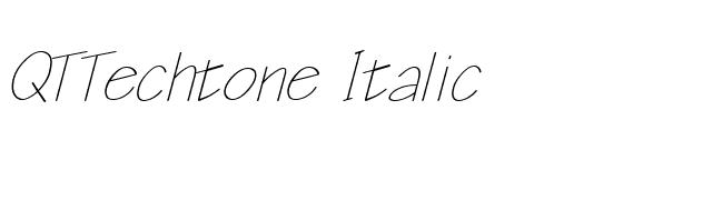 QTTechtone Italic font preview
