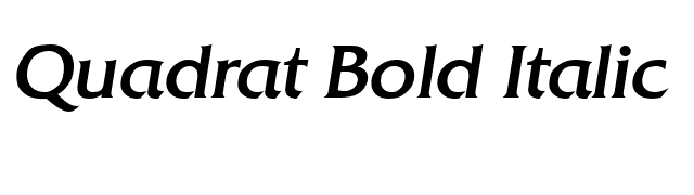Quadrat Bold Italic font preview