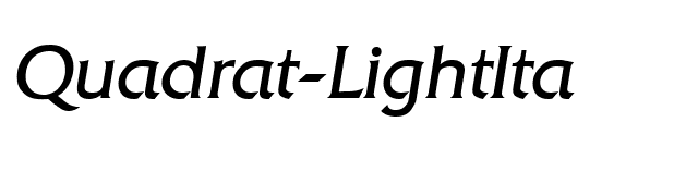 Quadrat-LightIta font preview