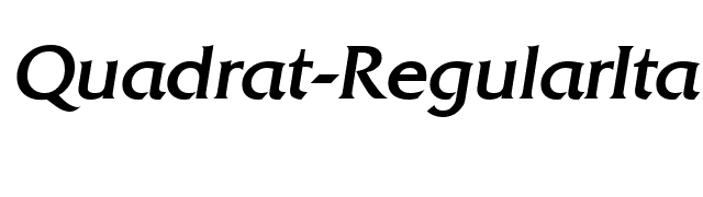 Quadrat-RegularIta font preview