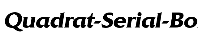 Quadrat-Serial-BoldItalic font preview