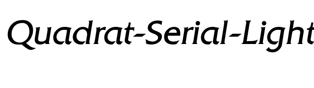Quadrat-Serial-Light-RegularItalic font preview