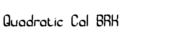 Quadratic Cal BRK font preview