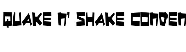 Quake n' Shake Condensed font preview