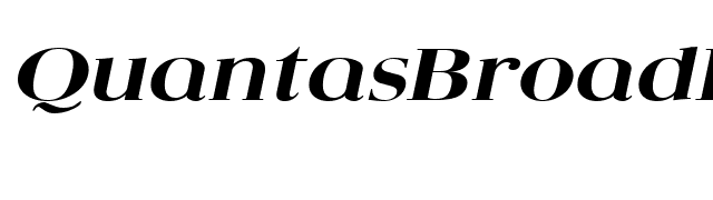 QuantasBroadExtrabold Italic font preview