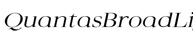 QuantasBroadLight Italic font preview