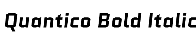 Quantico Bold Italic font preview