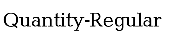 Quantity-Regular font preview