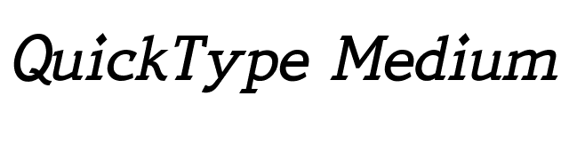 QuickType Medium Italic PDF font preview