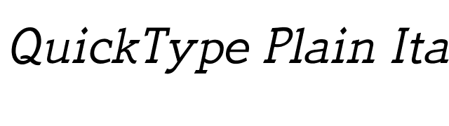 QuickType Plain Italic PDF font preview