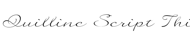 Quilline Script Thin font preview