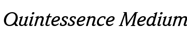 Quintessence Medium SSi Medium Italic font preview