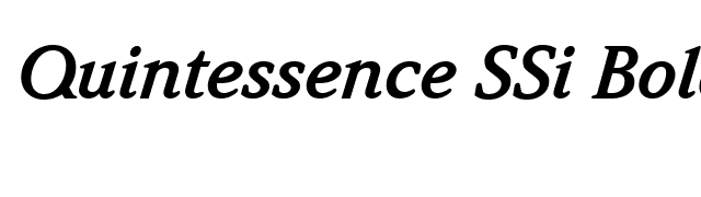 Quintessence SSi Bold Italic font preview