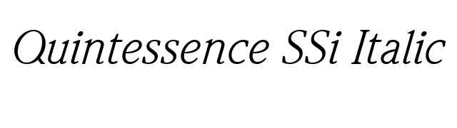 Quintessence SSi Italic font preview