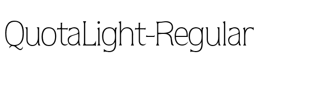 QuotaLight-Regular font preview