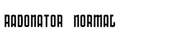 Radonator Normal font preview