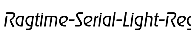 Ragtime-Serial-Light-RegularItalic font preview