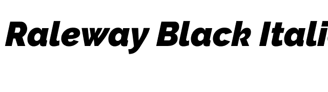 Raleway Black Italic font preview