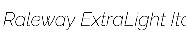Raleway ExtraLight Italic font preview