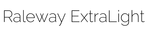 Raleway ExtraLight font preview