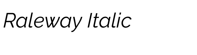 Raleway Italic font preview
