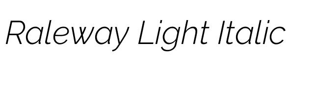 Raleway Light Italic font preview